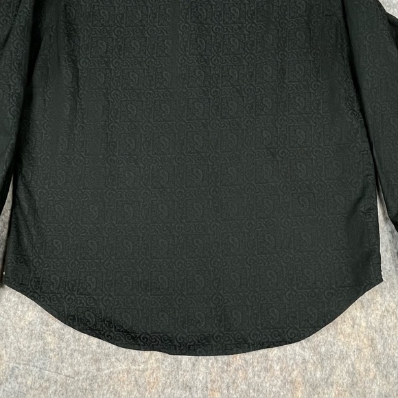 Robert Graham Black on Black Windsor Paisley Jacquard Flip Cuff Classic Shirt M - Picture 13 of 16